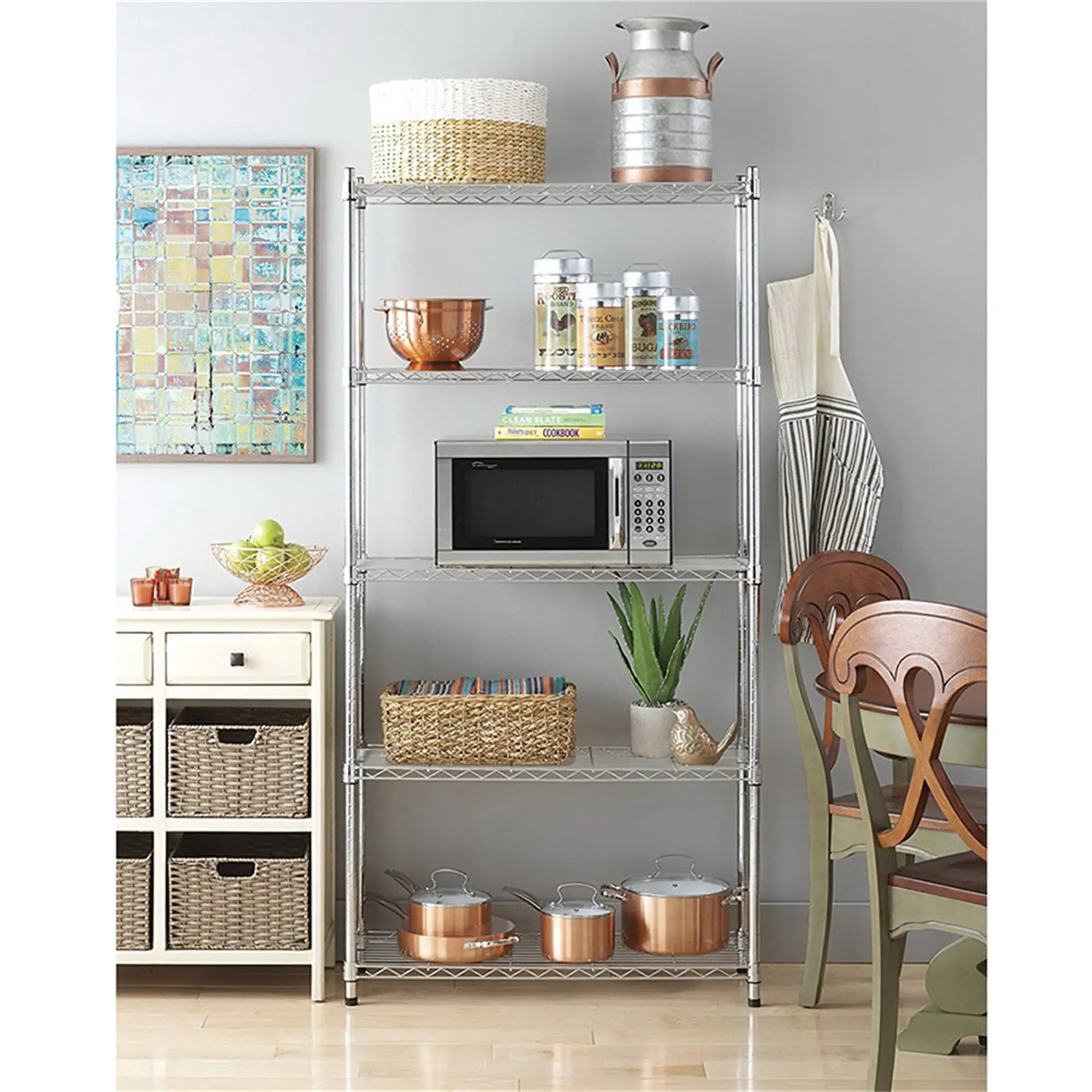 YYAo 5 Tier Storage Rack. Heavy Duty Storage Shelving Unit. Metal Organizer Wire Rack. Iron Shelf. Storage Shelves. 35.43 L x 13.78 W x 70.87 H