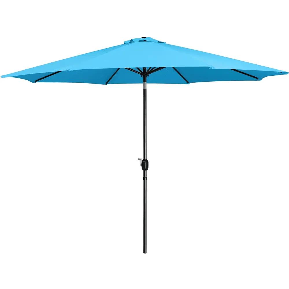 Yaheetech 11FT Patio Umbrella with 8 Ribs and Push Button Tilt and Crank. Sky Blue