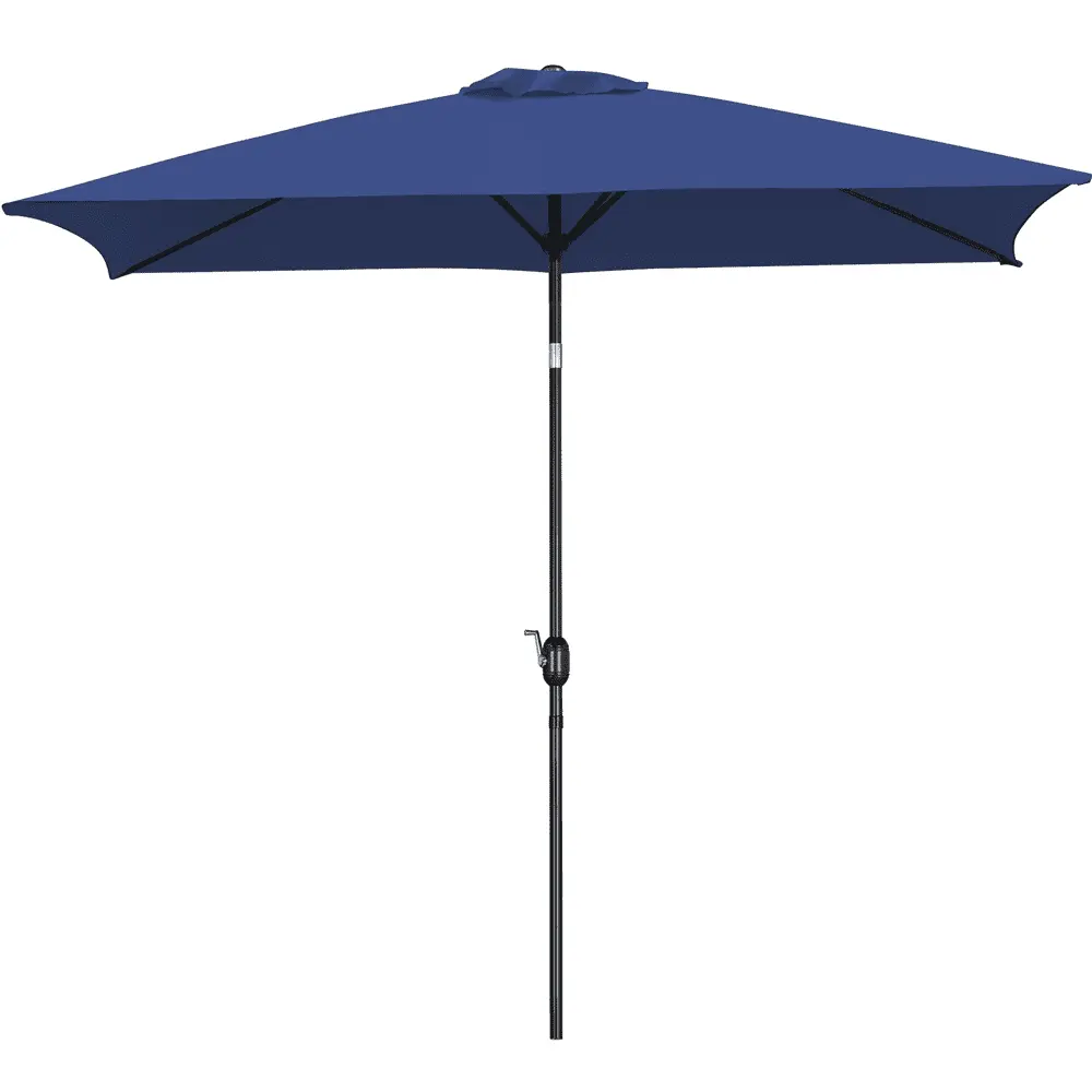 Yaheetech 6.5x10FT Patio Umbrella with Push Button Tilt. Navy Blue