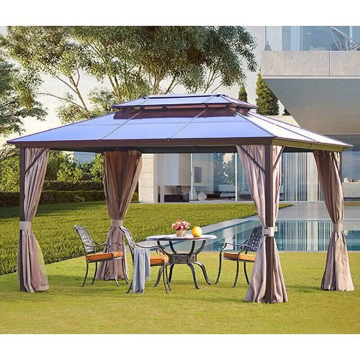 Yoleny 10' X 13' Outdoor Hardtop Gazebo with Polycarbonate Double Roof