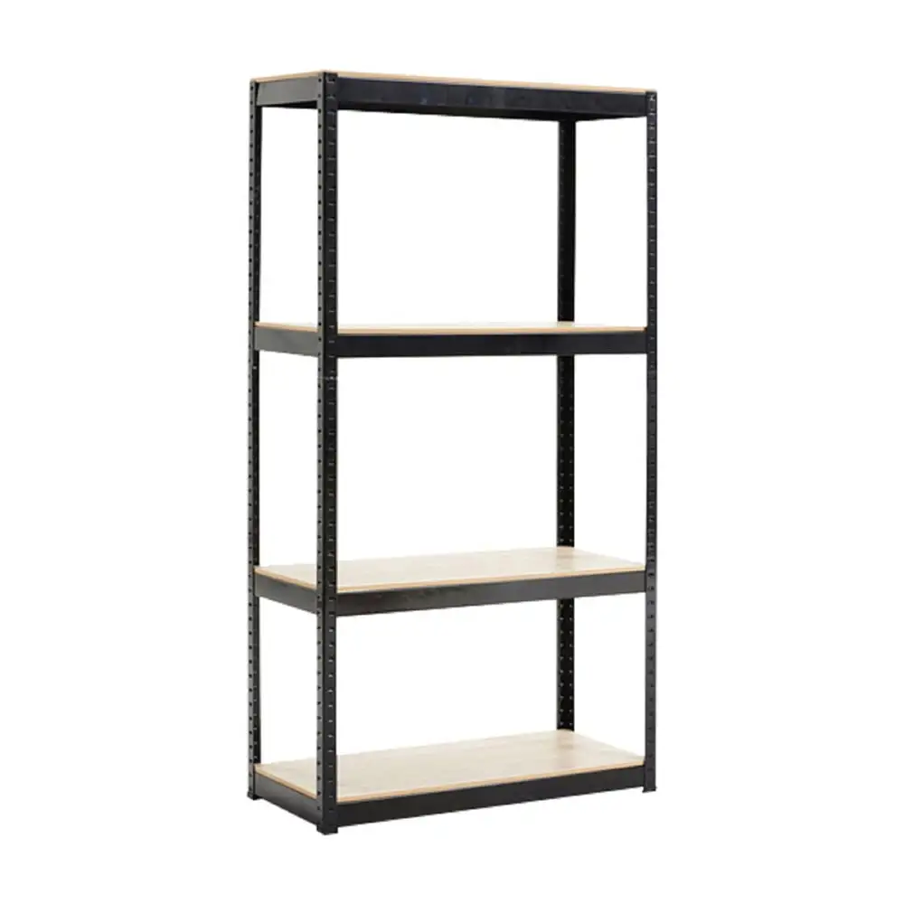 Yone jx je Storage Rack Shelving Unit Storage Shelf Steel Garage Utility Rack 4-Shelf Adjustable Shelves Heavy Duty Display Stand for Books. Kitchenware. Tools Boltless Assembly (Black)