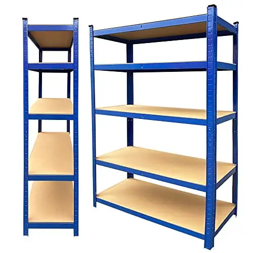 YouseaHome 5 Tier Garage Shelving Units .Heavy Duty Racking.148H x 70W x 30D.Shelves for Storage 5 Bay.Capacity 150KG.for Workshop. Shed. Office.Blue