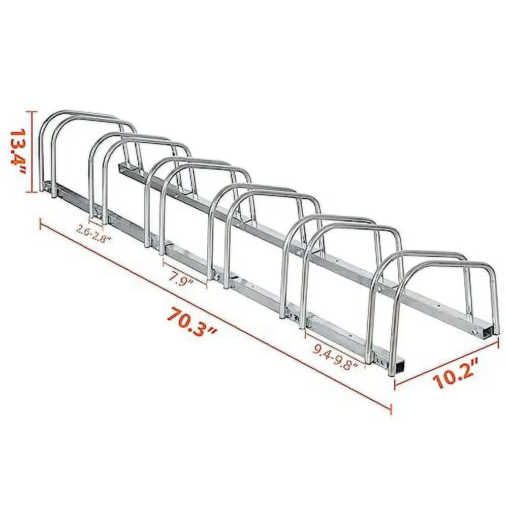 ZENY 1-6 Bike Rack Bicycle Floor Parking Stand for Mountain Bike Road Bike Indoor Outdoor Garage Adjustable Bicycle Storage Organizer Stand