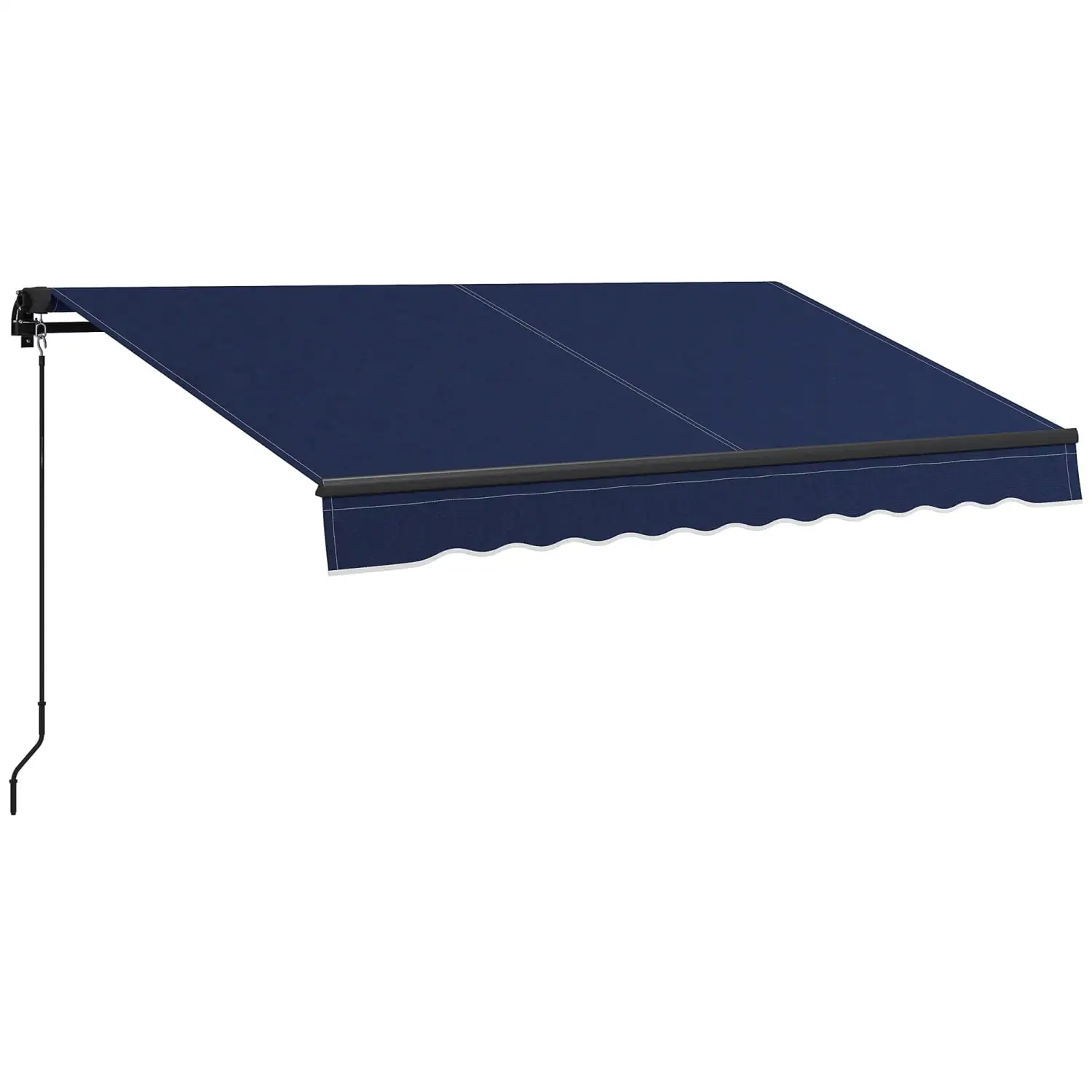 LEIYEHOOM 10' x 8' Retractable Awning Patio Awning Sunshade Shelter with Manual Crank Handle 280gsm UV Resistant Fabric and Aluminum Frame for Deck Balcony Yard Blue