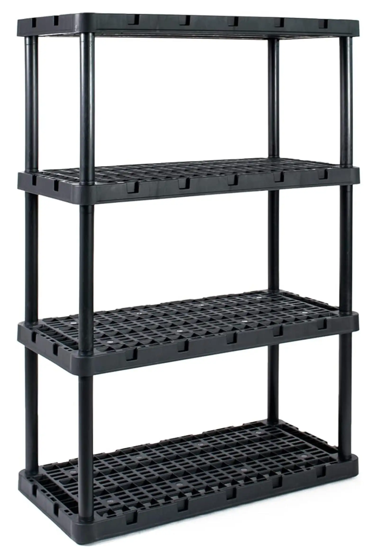 ZQRPCA 4 Shelf Fixed Height Ventilated Heavy Duty Storage Unit 18 x 36 x 54 Organizer System for Home. Garage. Basement. and Laundry. Black