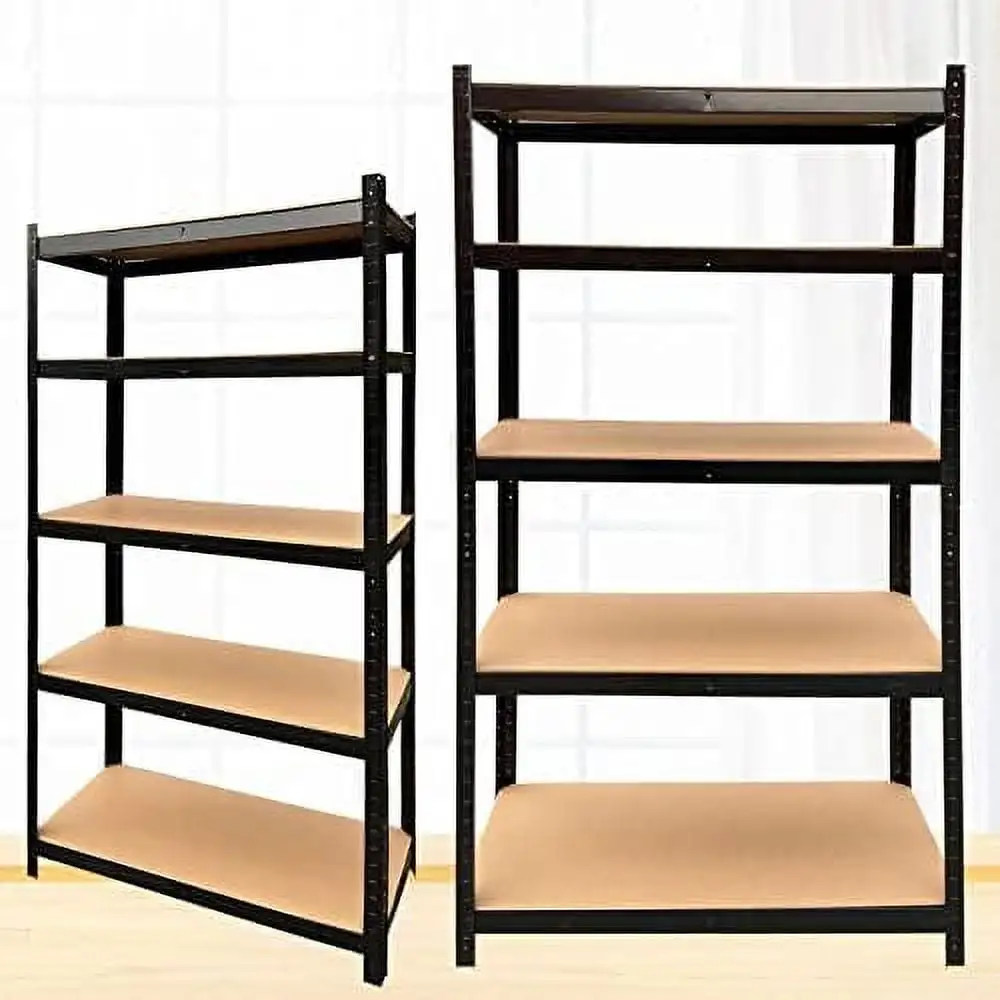 ZWBDJYC 5-Tier Metal Shelving Unit 80H x 40W x 20D inch Adjustable Utility Rack Kitchen Shelves Organization Multipurpose Garage Pantry Closet 1929lbs Max Load Capacity Black