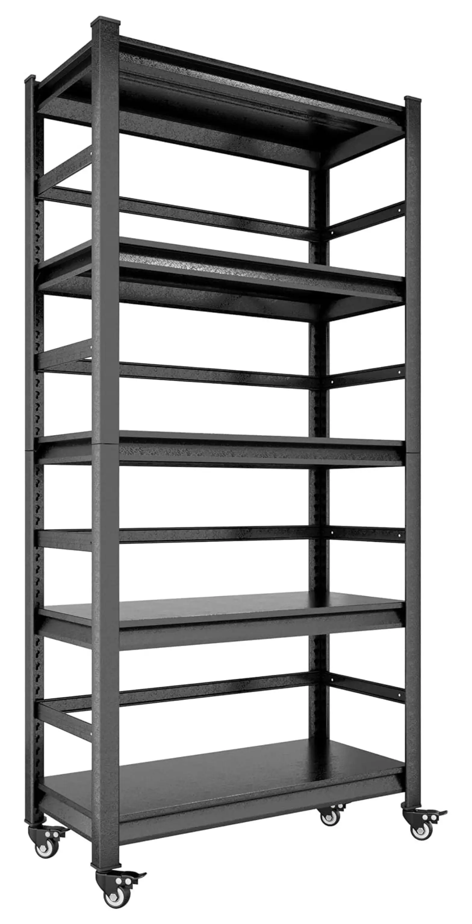 Zengpin Garage Shelving Heavy Duty Storage Shelves. 5 Tier Adjustable Metal Rack Units Shelf Industrial Loads 1750LBS for Garage. Kitchen Basement Warehouse with Wheels 63 H x 31.5 W x 15.7 D