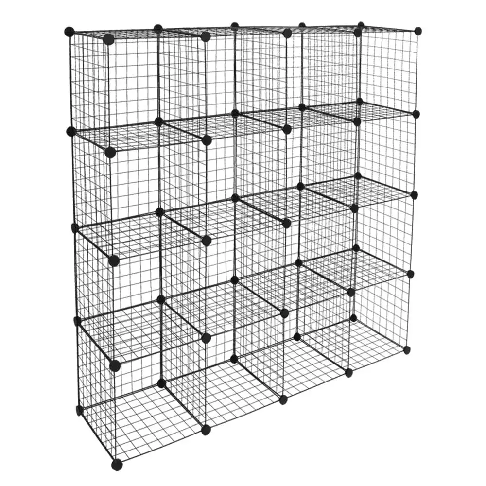 Zimtown 14W x 47D x 57H 16-Cubby Shelves. Black