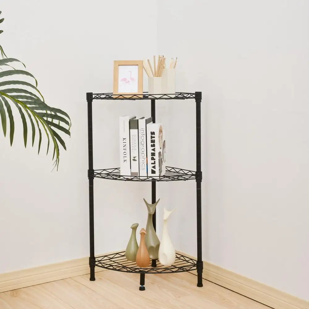 Zimtown 3-Shelf Steel Wire Corner Shelving Unit