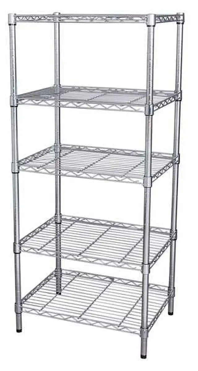 ZoroSelect Wire Shelving Unit. 18D x 36W x 74H. 5 Shelves. Chrome