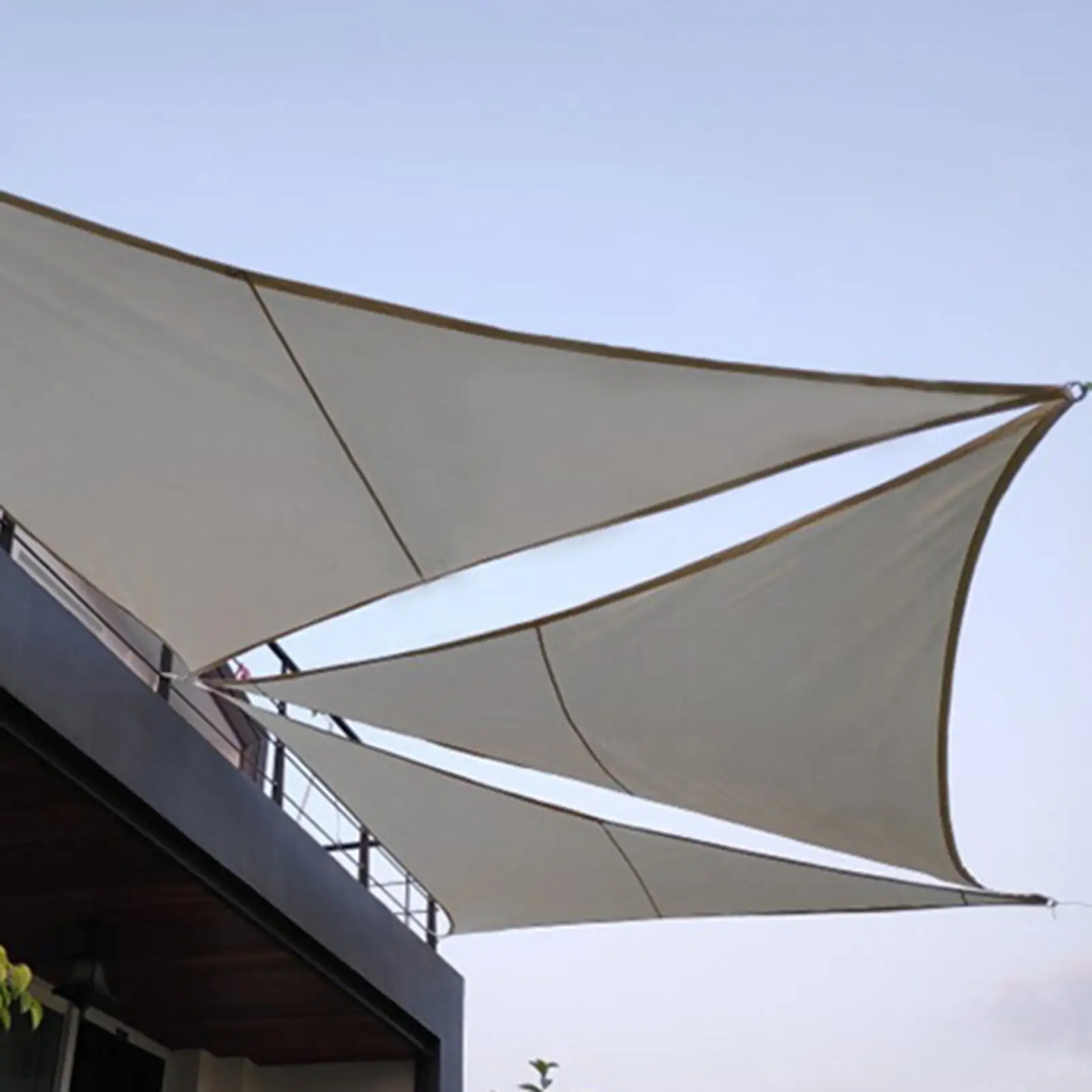 Dream Lifestyle Beige Triangle Sun Shade Sail Canopy Mesh Fabric UV Block - Commercial Heavy Duty