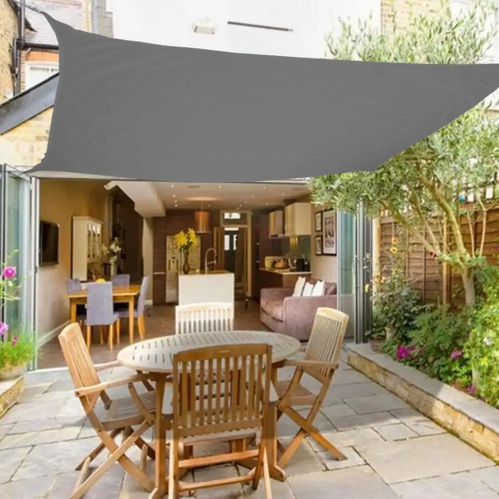 ODOMY Sun Shade Sail Rectangle UV Block Canopy for Patio Backyard Lawn Garden Outdoor Activities . Grey