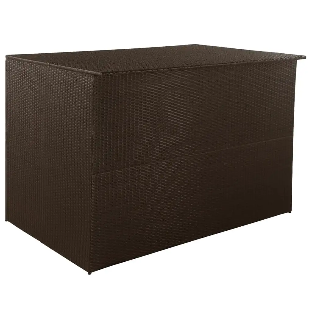 Garden Storage Box Brown 59x39.4x39.4 Poly Rattan