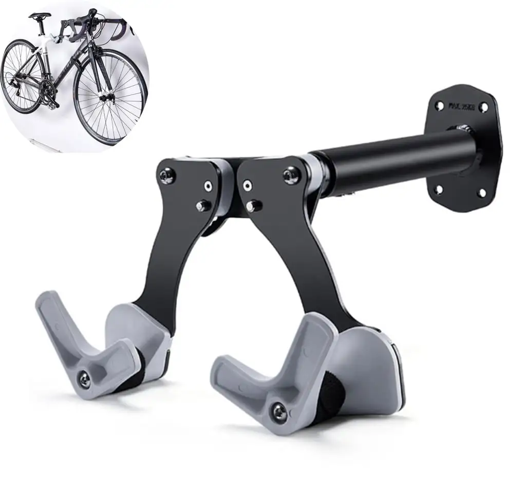 Space-saving Bicycle Wall Mount. Adjustable Bike Storage and Rack Ideal for The Garage. Basement