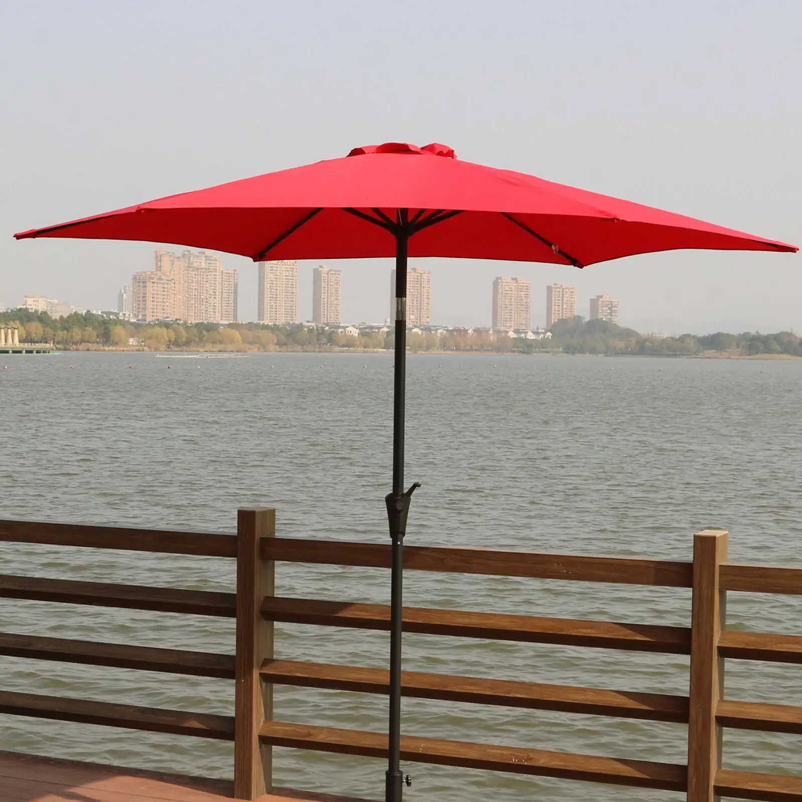 Cfowne Patio Umbrella With Carry Bag. 9 Foot Outdoor Market Umbrella for Pool Deck Garden Porch Yard