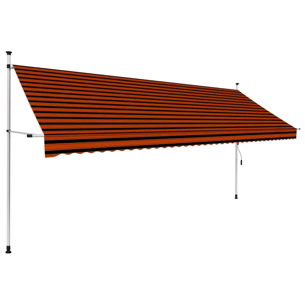 Carevas Manual Retractable Awning 157.5 Orange and Brown