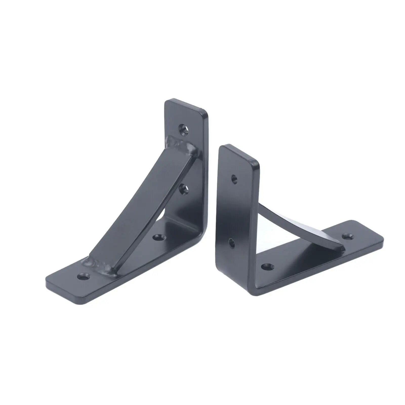 Miumaeov Heavy Duty Shelf Brackets 2 Pack Floating Shelf Bracket Hand Welded Triangle Shelf Support Holder for Garage Workshop Home Matte Black 4x5x1.5