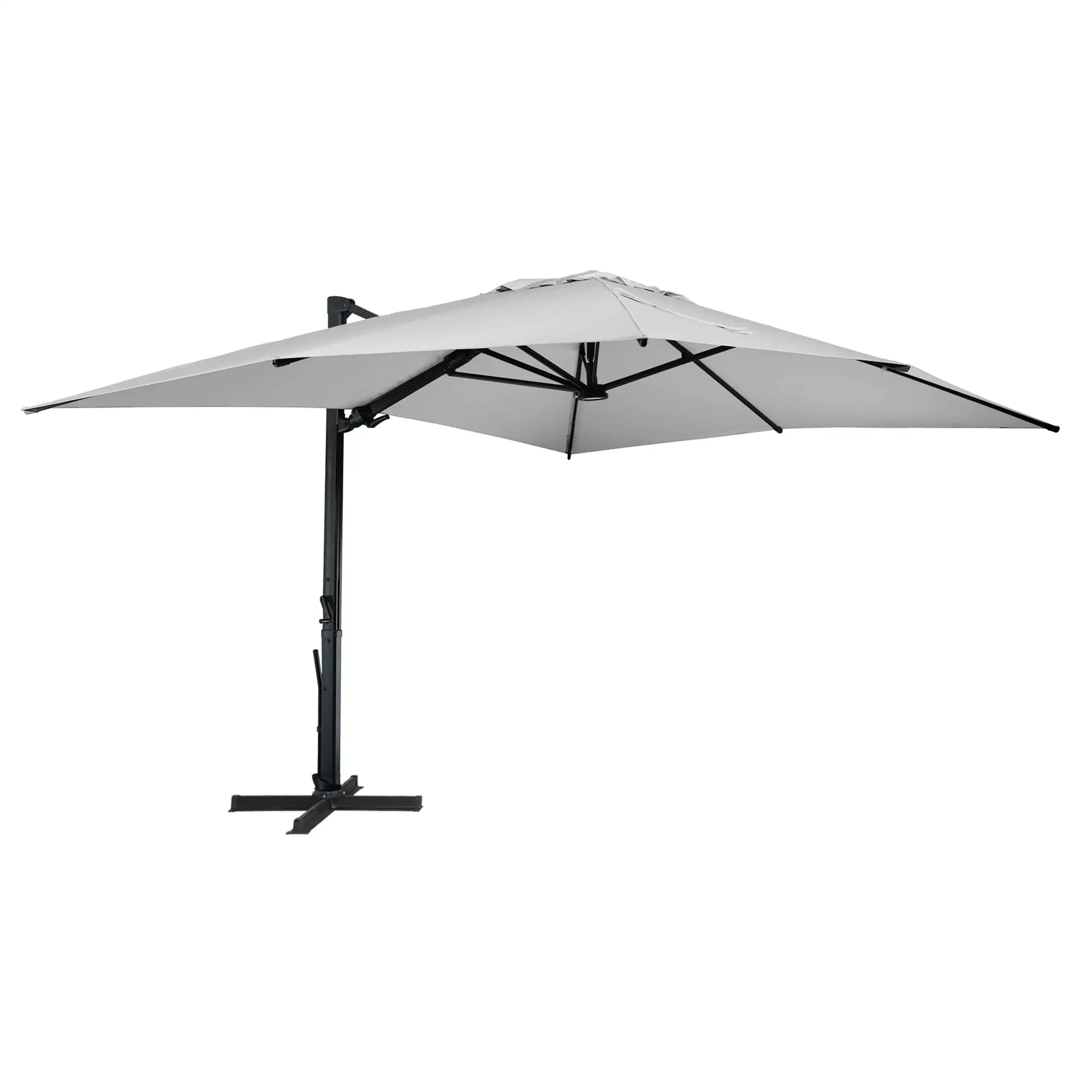 10x13ft Offset Cantilever Umbrellas Solar Powered LED Cantilever Patio Umbrella Square Deluxe Offset Umbrella 360??Rotation & Integrated Tilting System