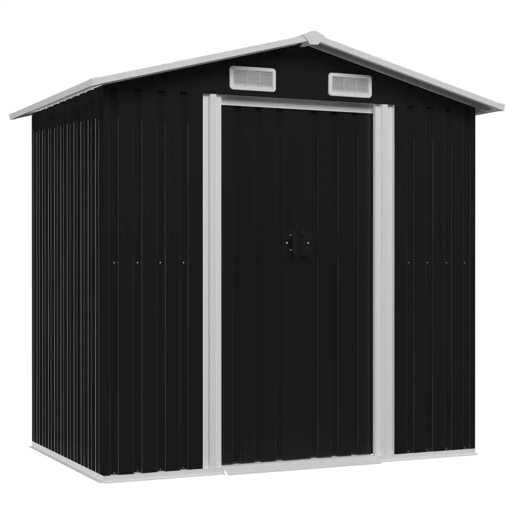 vidaXL Garden Storage Shed Anthracite Steel 80.3x52x73.2