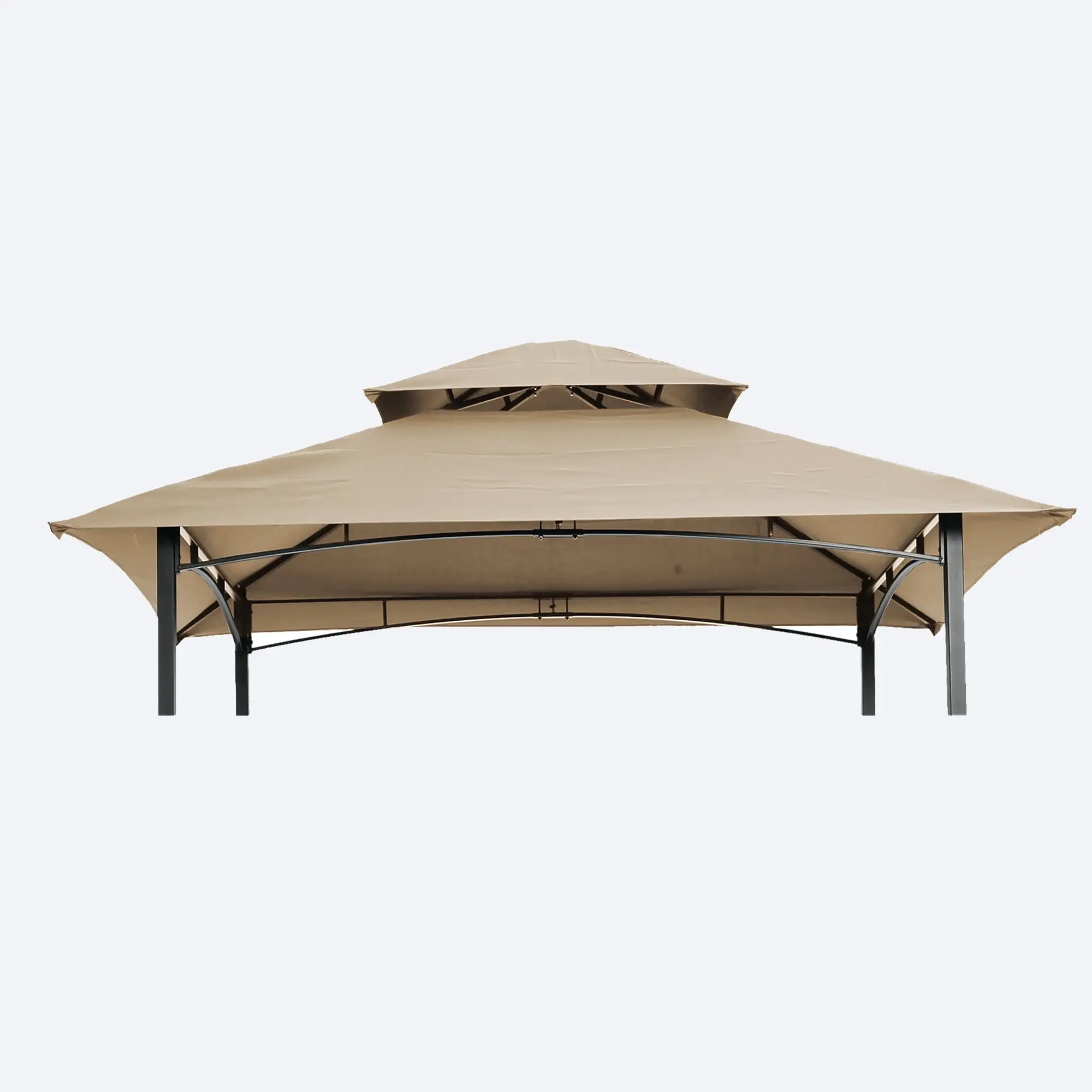 Kepooman 8 x 5Ft BBQ Replacement Canopy Top Cover - Outdoor Double Tiered Canopy Roof. Beige