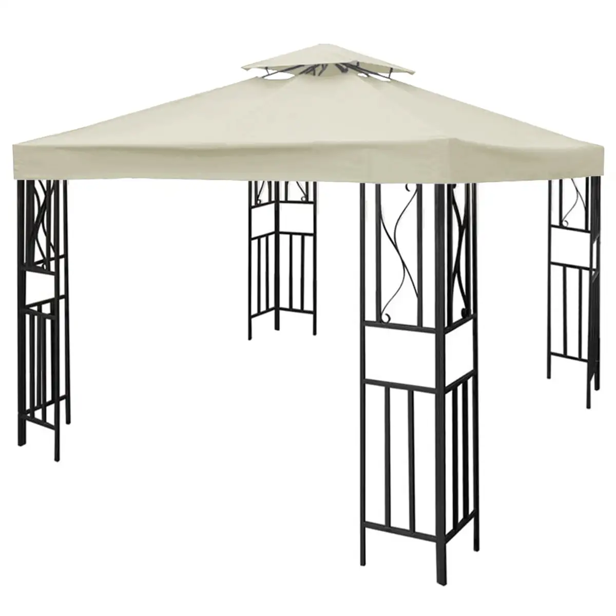 AoHao 9.8'x9.8' Replacement 2 Tier Gazebo Canopy Top Patio Garden Cover.White