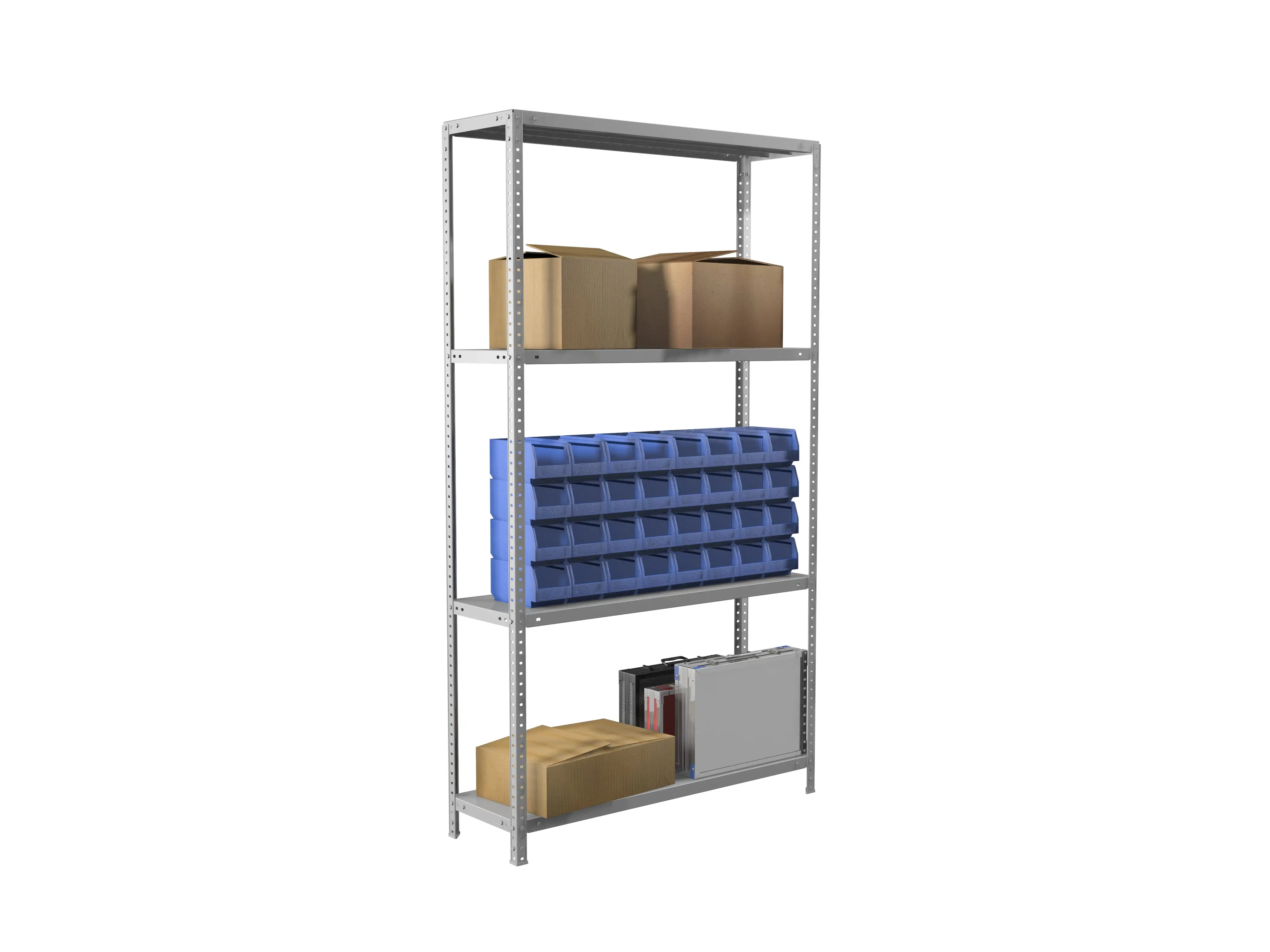 Heavy Duty Garage Shelf Steel Metal Storage 4 Level Adjustable Shelves Unit MS 185 KD 72.8H x 27.5W x 11.8D