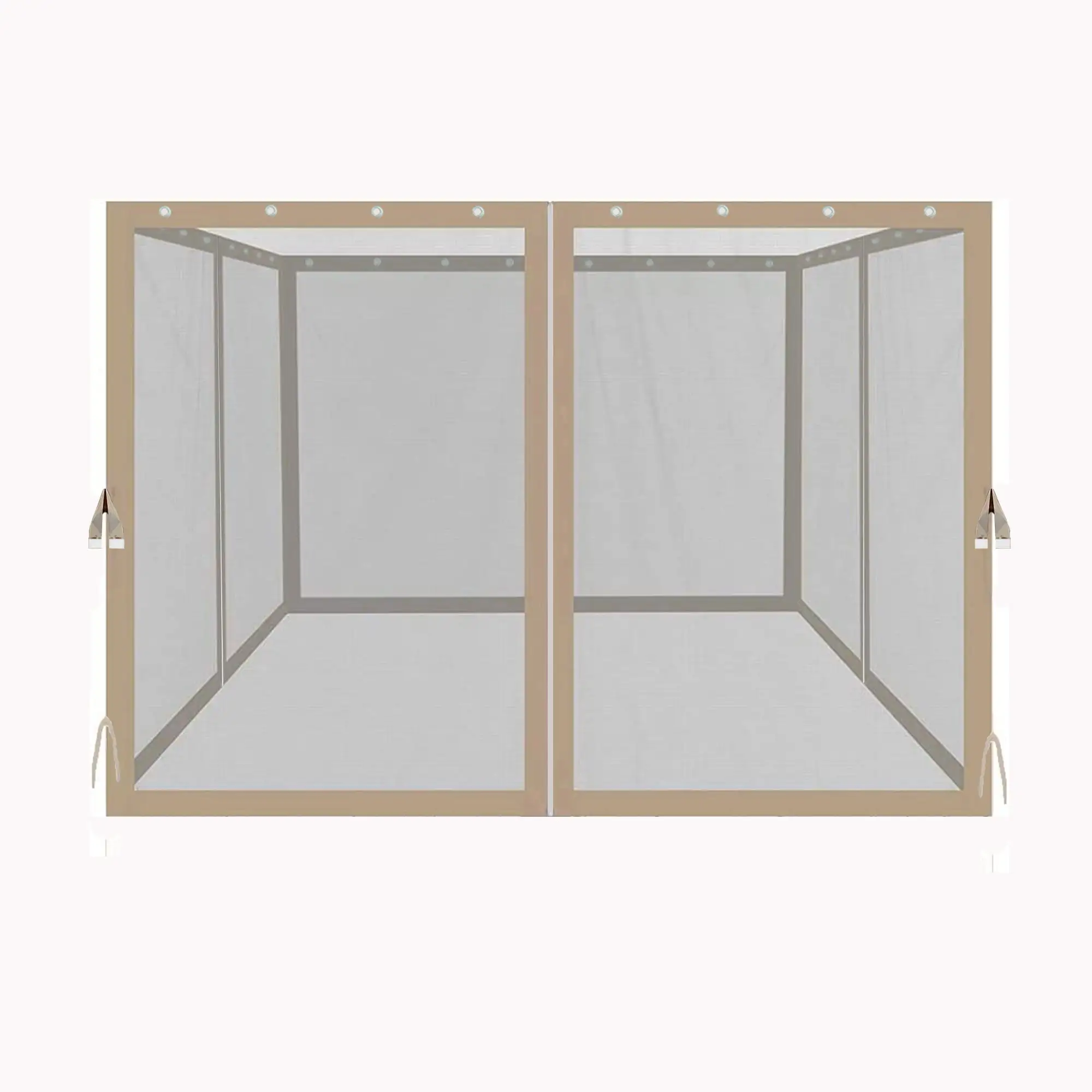 Gazebo Universal Replacement Mosquito Netting - Wonwon Outdoor Gazebo Canopy 4-Panel Screen Walls with Zipper for 10' x 10' Gazebo (Mosquito Net Only) (Beige)