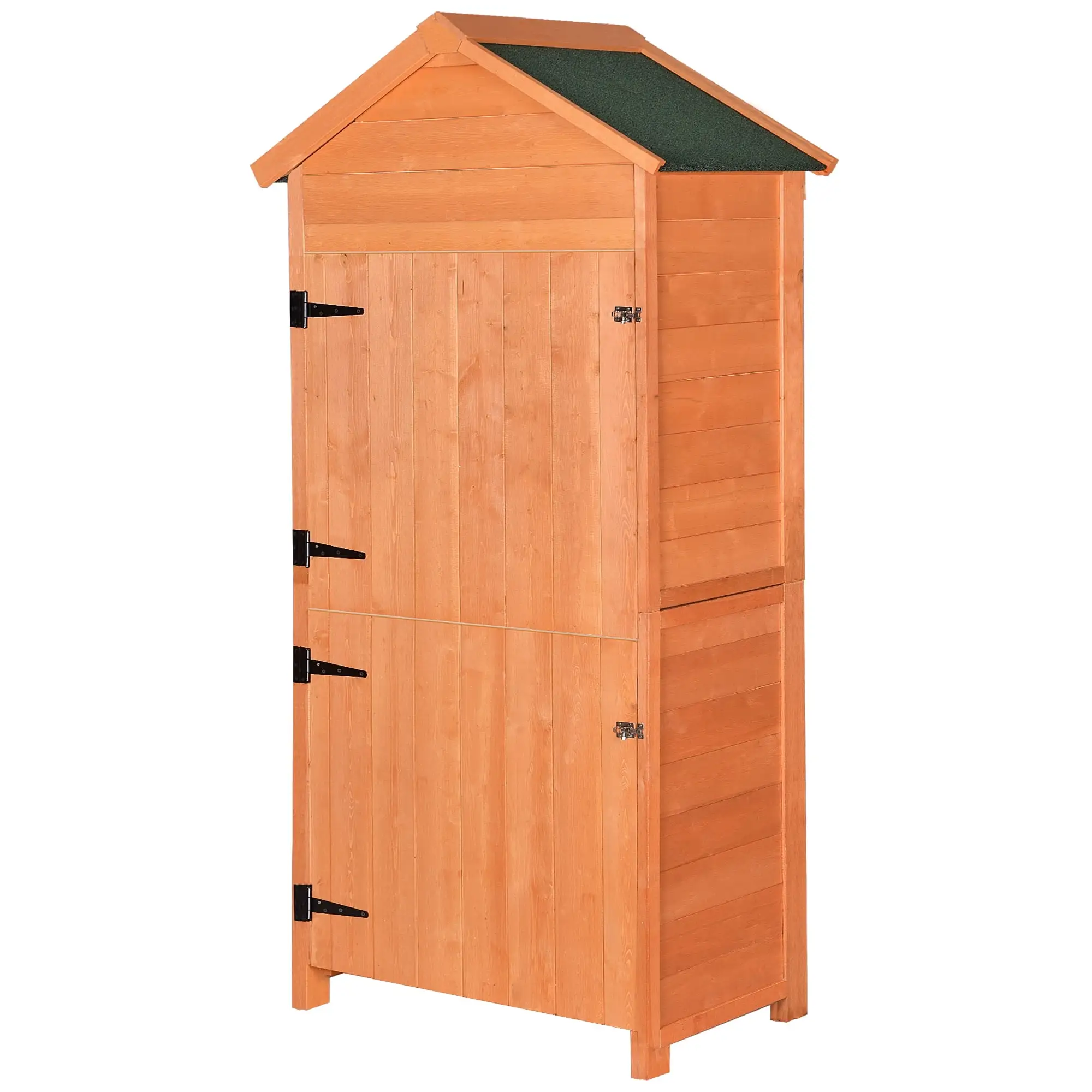 TOPMAX Outdoor Storage Shed Wood Garden Storage Cabinet - Waterproof Tool Storage Cabinet with Lockable Doors for Garden