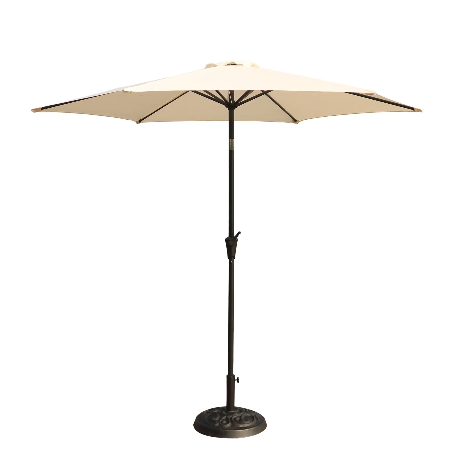 iPatio 91 Beige Hexagon Tilting Patio Umbrella with Carry Bag