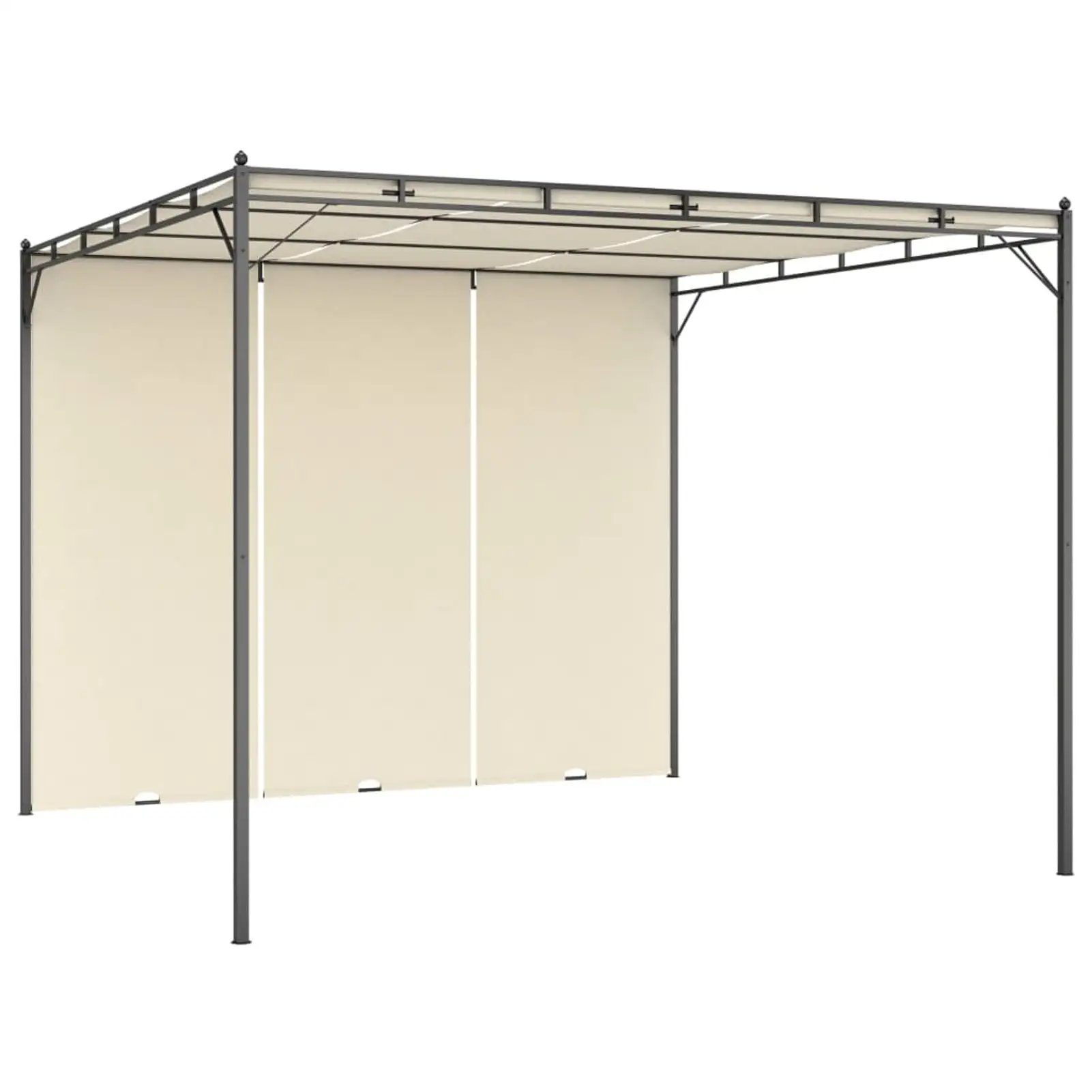 moobody Garden Gazebo with Side Curtain Canopy Tent Steel Frame Sun Shade Shelter Cream for Patio. Wedding. BBQ. Camping. Festival Events 118.1 x 118.1 x 88.6 Inches (L x W x H)