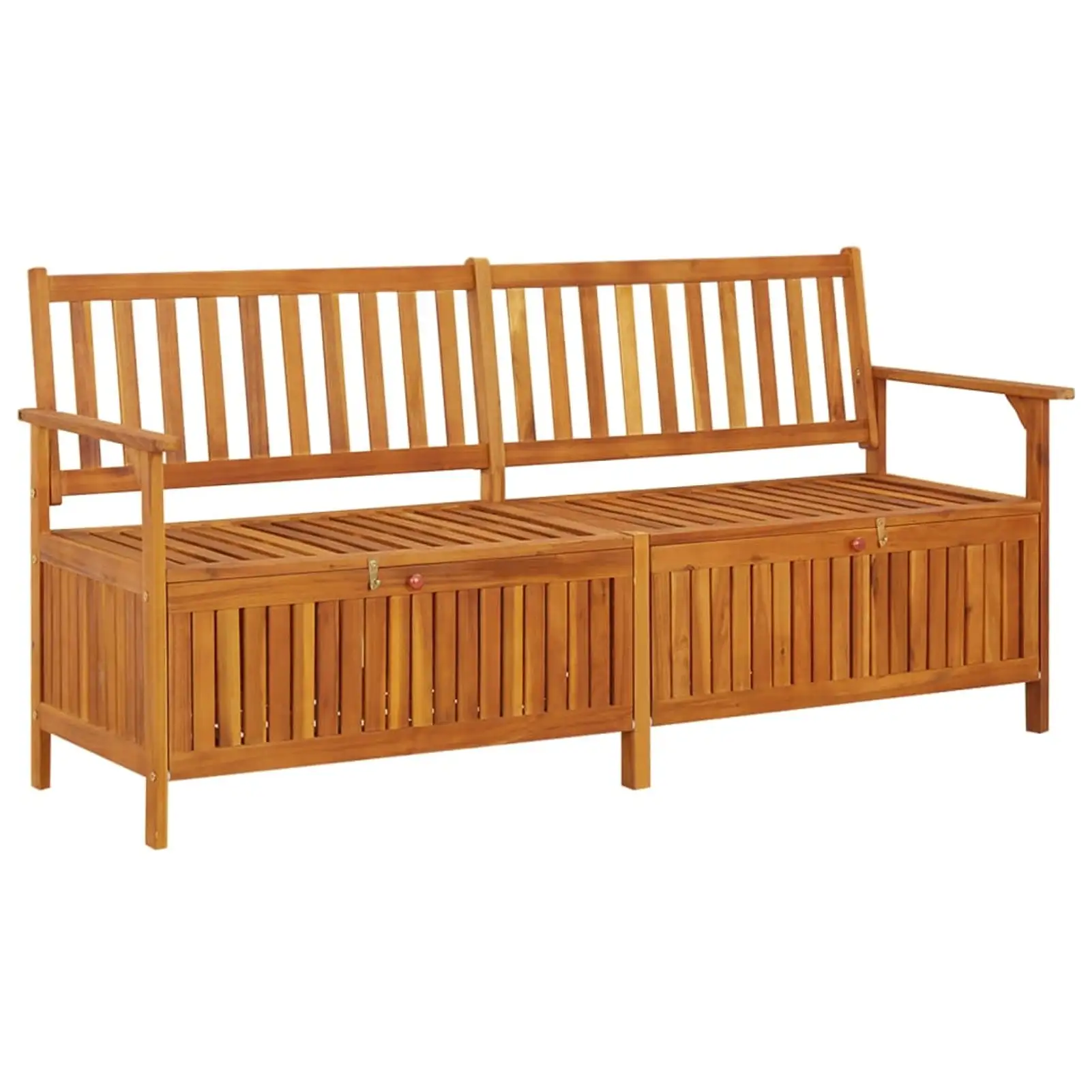 moobody Garden Storage Bench Acacia Wood Storage Cabinet with Compartment for Patio. Lawn. Poolside. Backyard Furniture 66.9 x 24.8 x 33.1 Inches (W x D x H)