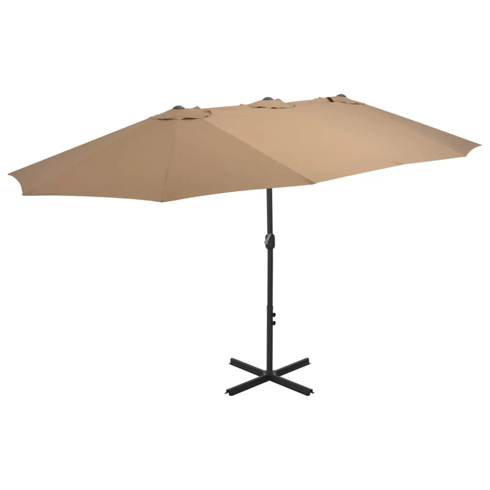 moobody Garden Umbrella with Aluminum Pole Folding Parasol Taupe for Patio. Backyard. Terrace. Poolside. Lawn. Furniture 181.1in x 106.3in x 96.9in (L x W x H)