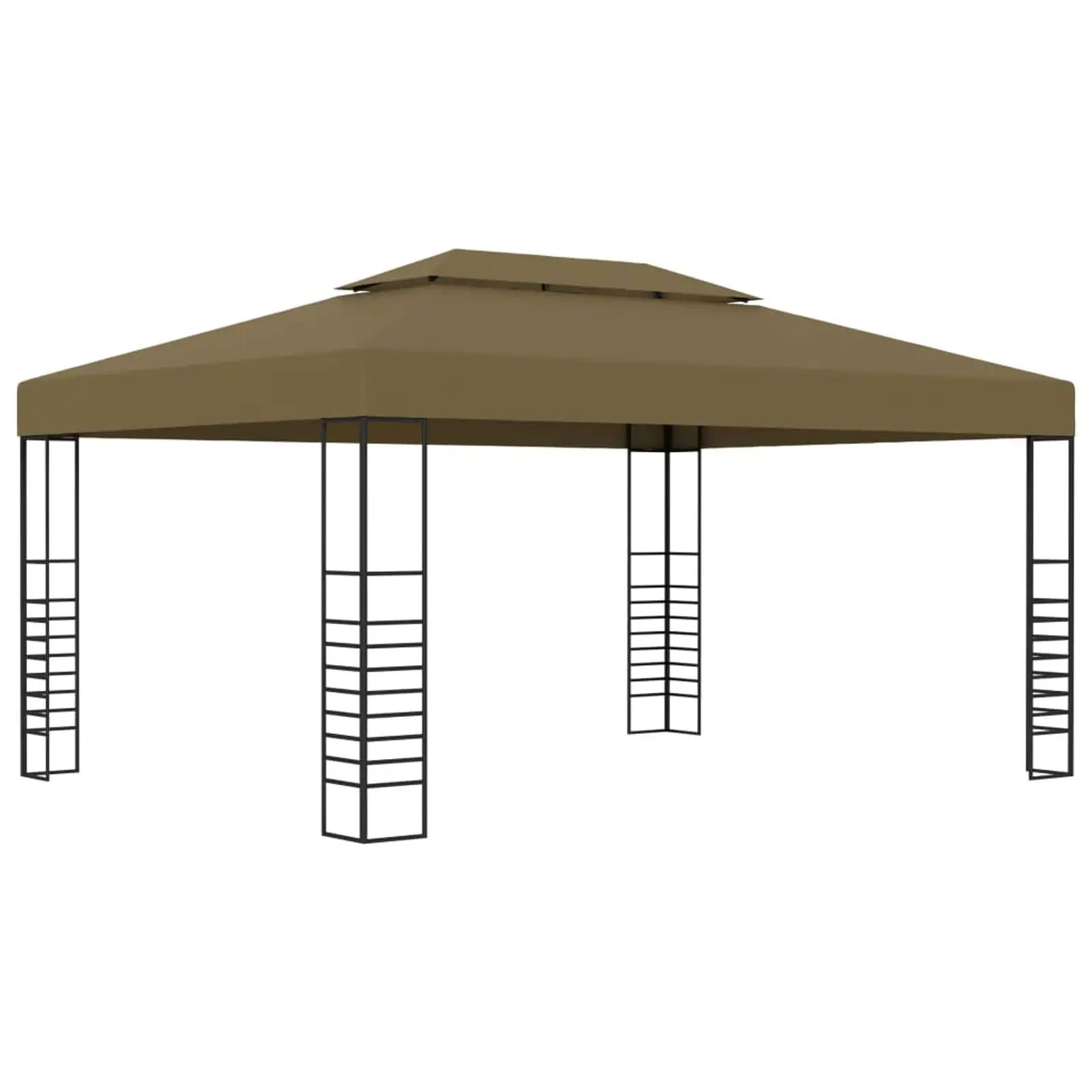 moobody Gazebo with Net Steel Frame Garden Canopy Tent Sun Shelter Taupe for Patio. Party. Wedding. BBQ. Camping Trip. Festival Events 118.1 x 157.5 x 106.3 Inches (L x W x H)