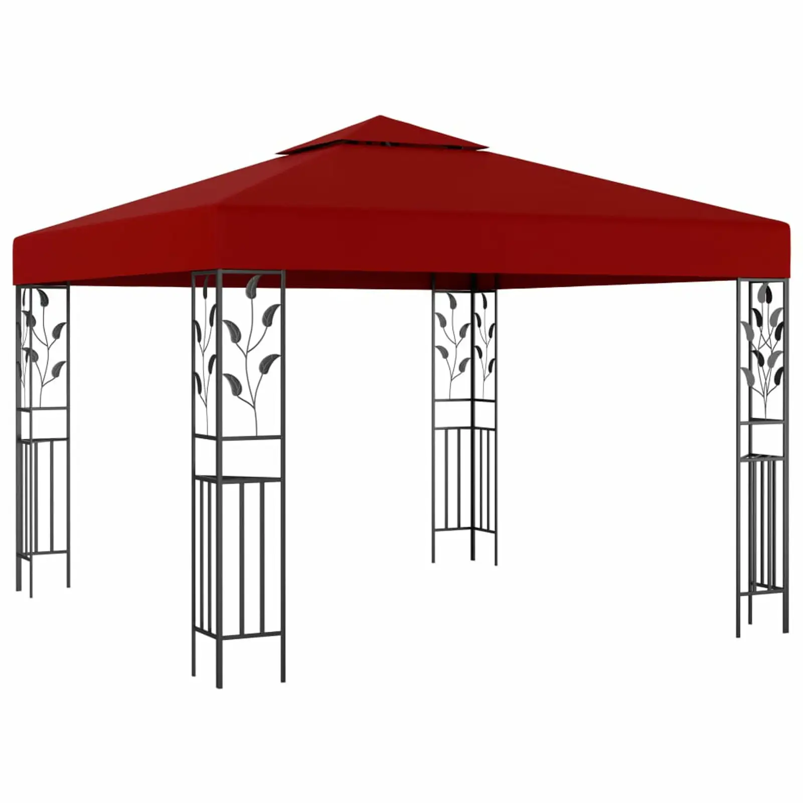 moobody Gazebo with Steel Frame Garden Canopy Tent Sun Shelter Wine Red for Patio. BBQ. Wedding. Party. Camping Trip. Festival Cater Events 118.1 x 118.1 x 98.4 Inches (L x W x H)