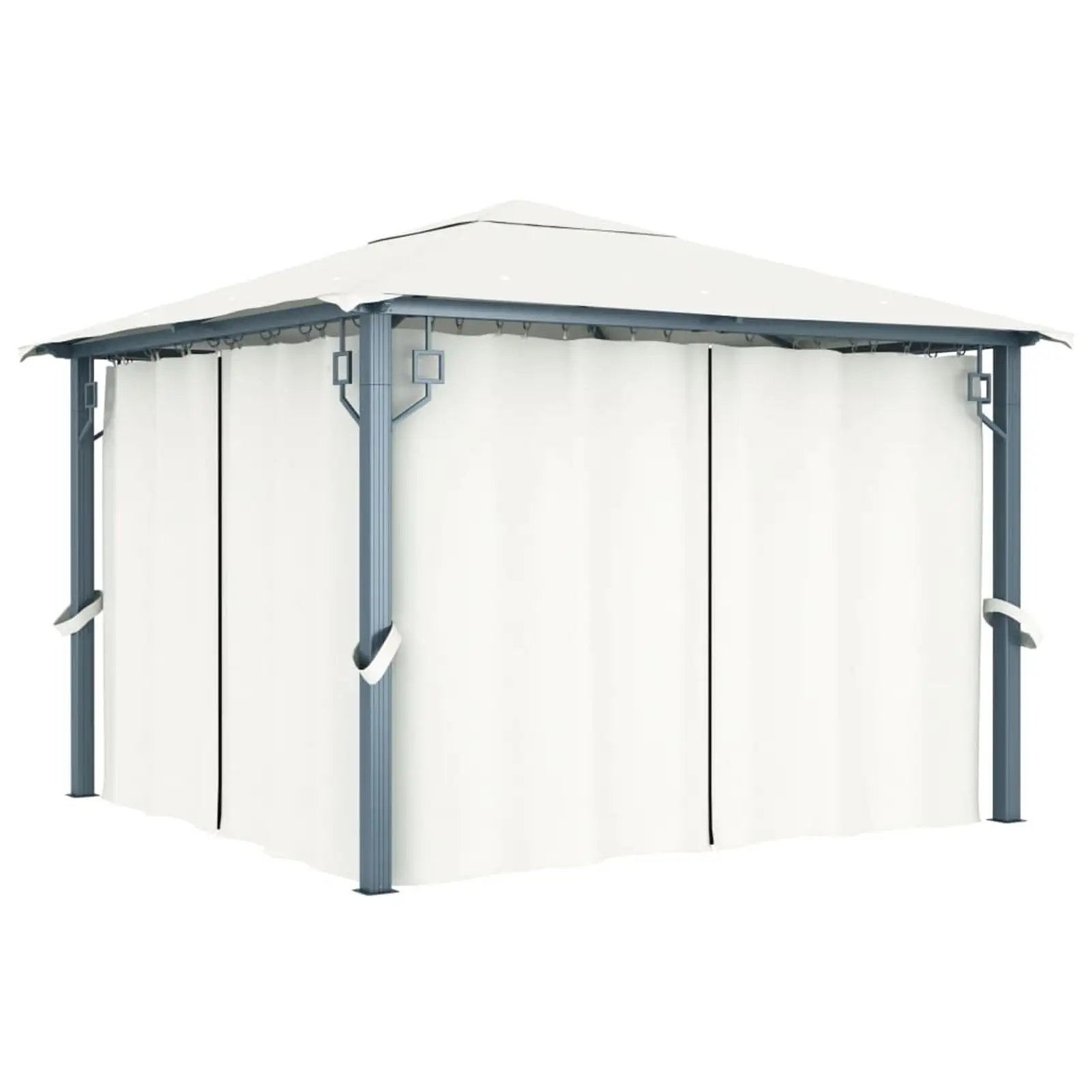 moobody Gazebo with Curtain 118.1x118.1 Aluminum