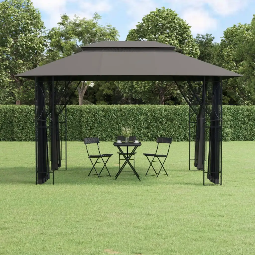 moobody Gazebo with Sidewalls Anthracite 157.5x118.1x106.3 Steel