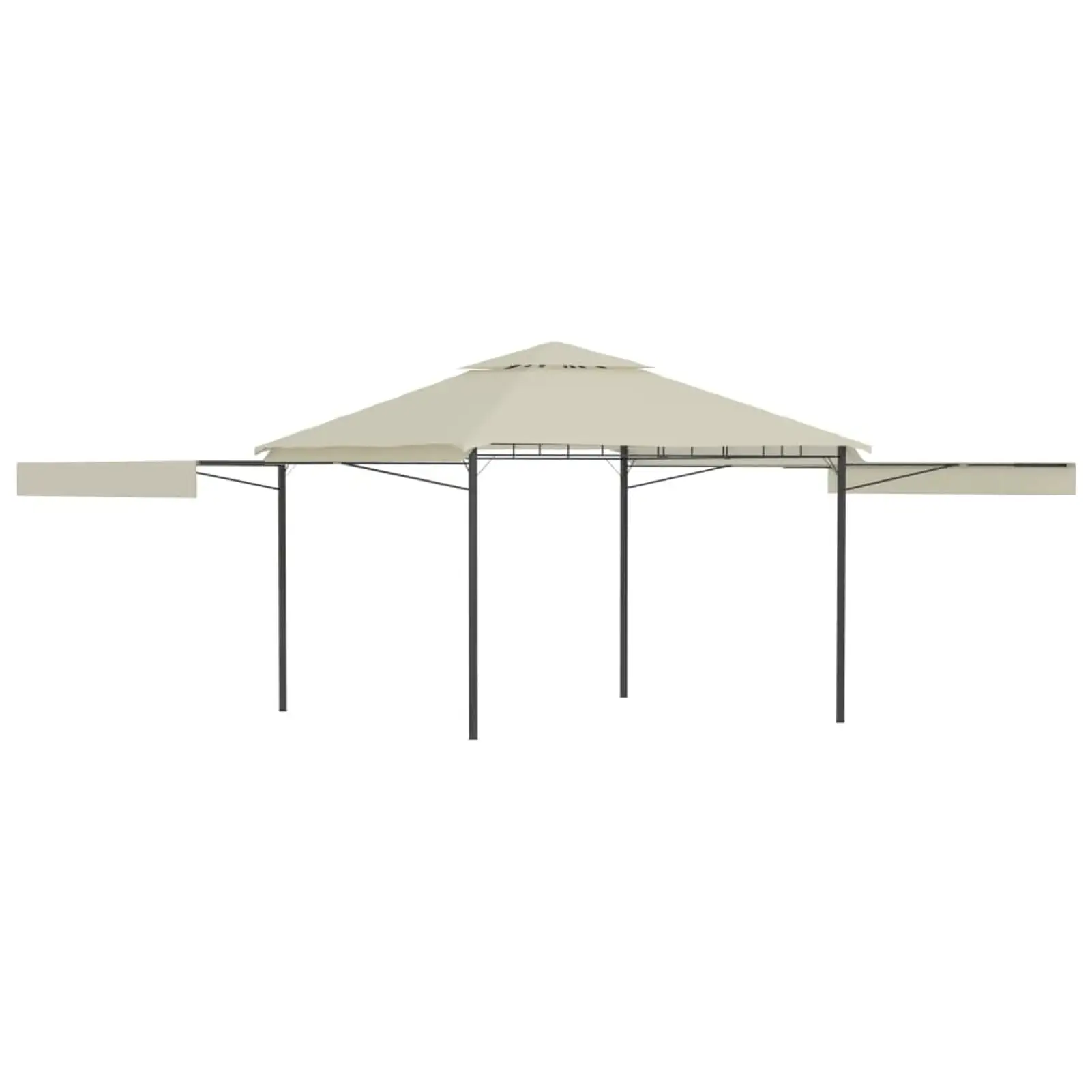 moobody Party Tent with Double Extended Roofs Gazebo Steel Frame Shelter Canopy Cream for Backyard. Yard. Wedding. BBQ. Camping. Festival. Shows 9.8ft x 9.8ft x 9ft