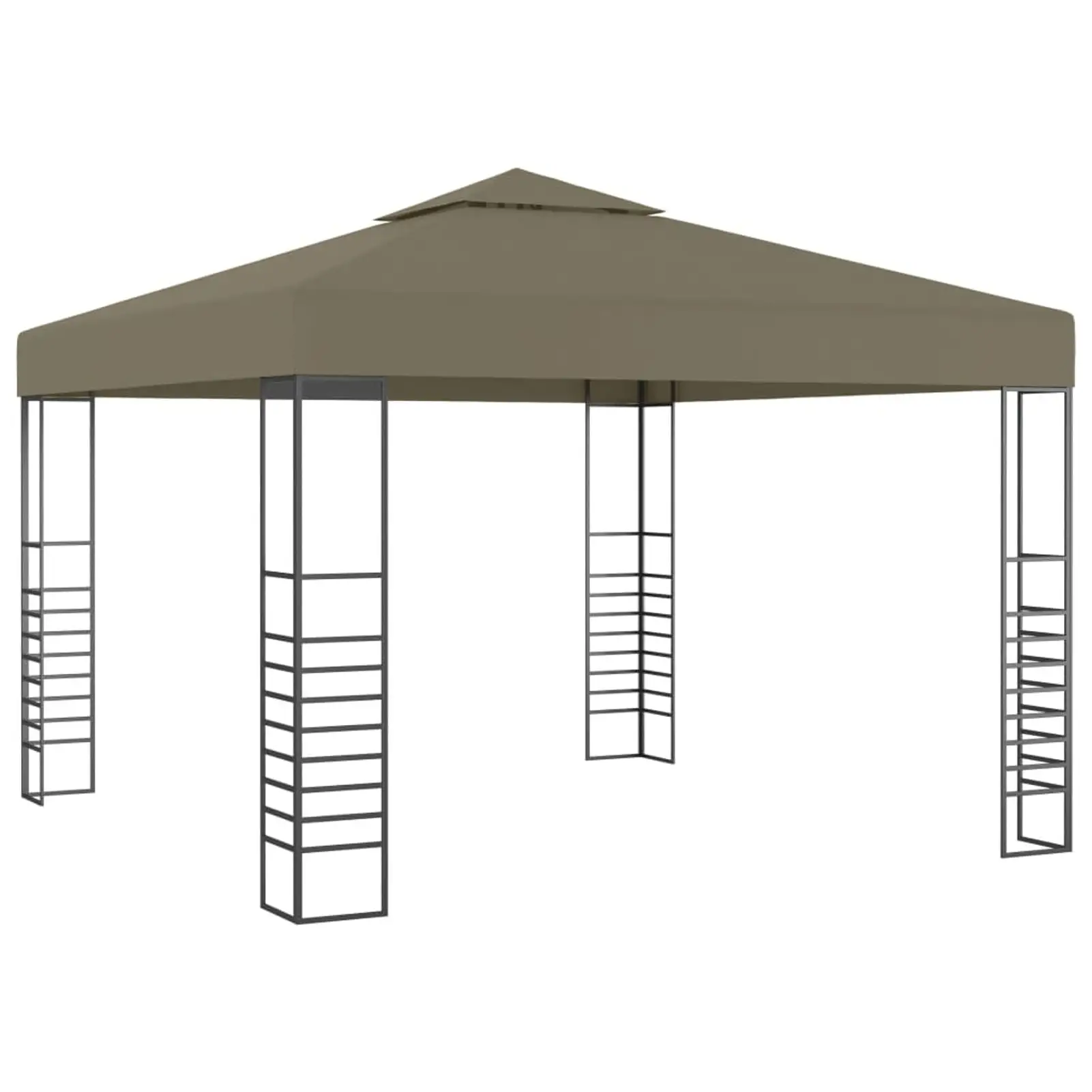 moobody Party Tent Outdoor Gazebo Canopy Fabric Roof Steel Frame Sun Shade Shelter Taupe for Patio. Wedding. BBQ. Camping. Festival Events 118.1 x 118.1 x 106.3 Inches (L x W x H)