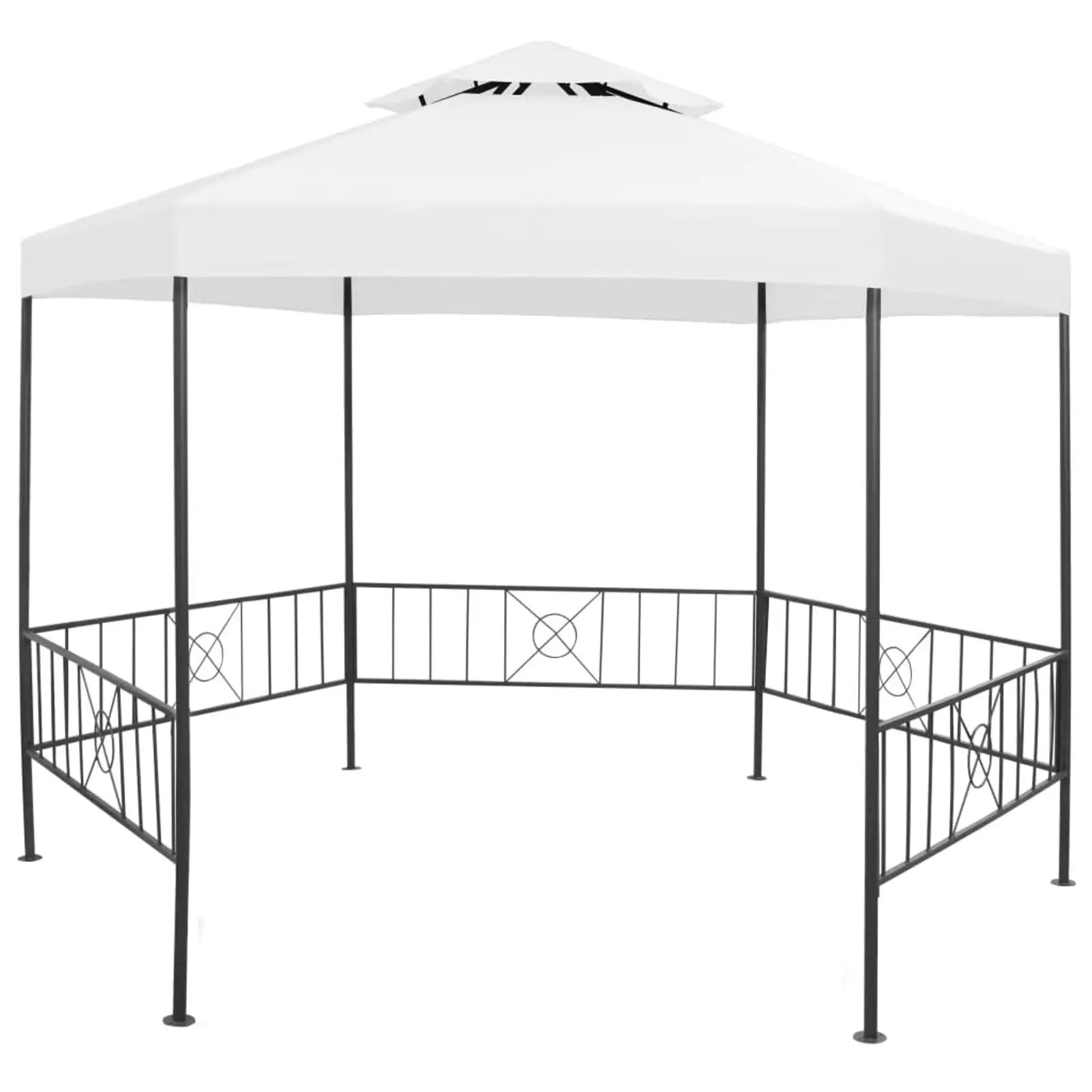 moobody Party Tent Gazebo Steel Frame Shelter Canopy White for Backyard. Yard. Wedding. BBQ. Camping. Festival. Shows 127.2 x 108.3 x 104.3 Inches (L x W x H)