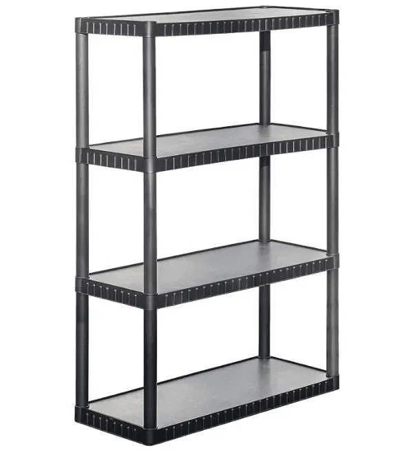 ruiyouqin 4-Tier Medium Duty Solid Storage Shelf. 75lbs/Shelf (52.1H x 34.8W x 14.6D). Plastic Shelving Unit