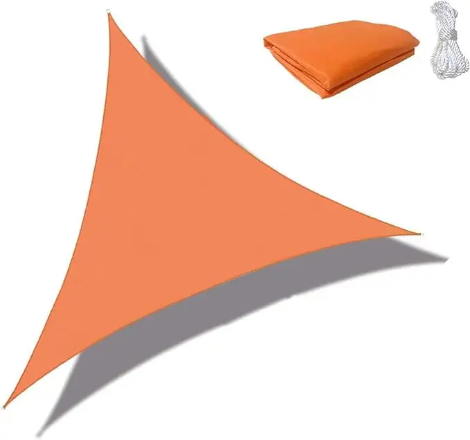 sunnykud 12''x 12''x 12'' Sun Shade Sail Waterproof Orange Triangle Canopy Awning Perfect for Outdoor Garden Patio Backyard Activities