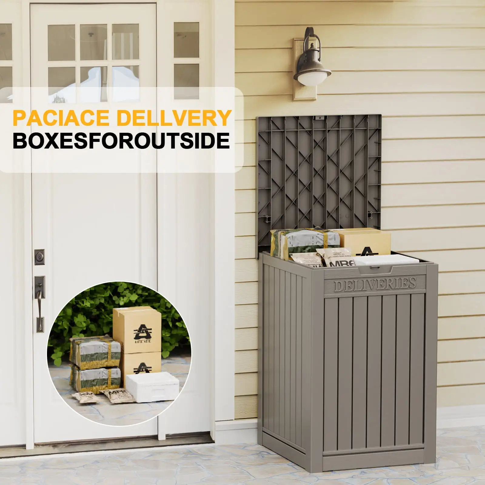 vbal Package Delivery Box for Outside.Durable Weather Resistant.Parcel Outdoor Storage Box