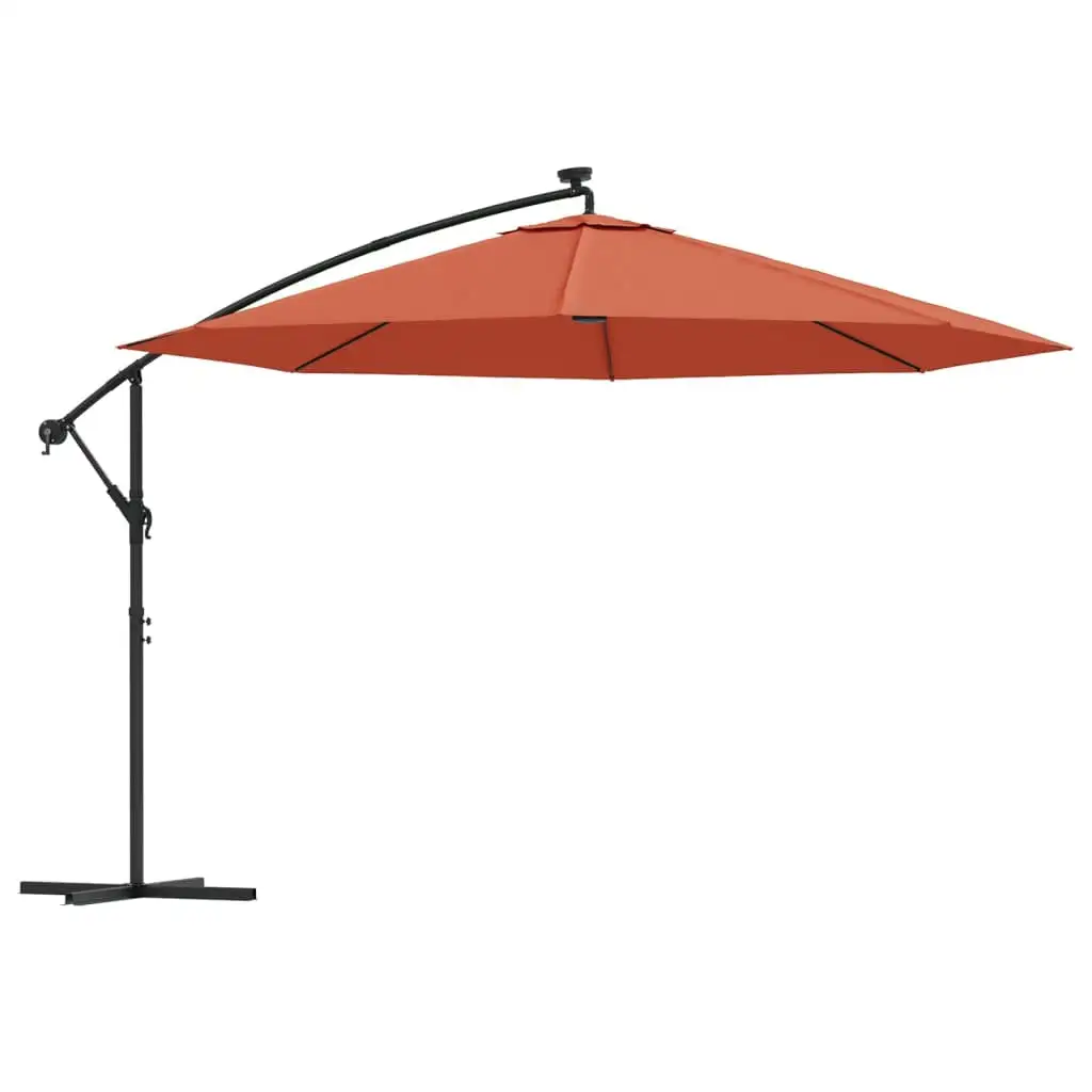 vidaXL Cantilever Umbrella with LED Lights Garden Patio Sunshade Multi Colors