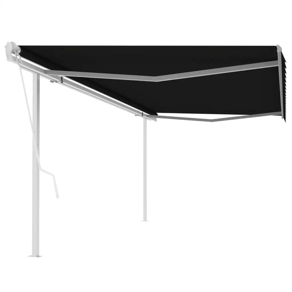 vidaXL Electric Awning Retractable Awning Canopy with Posts for Deck Porch