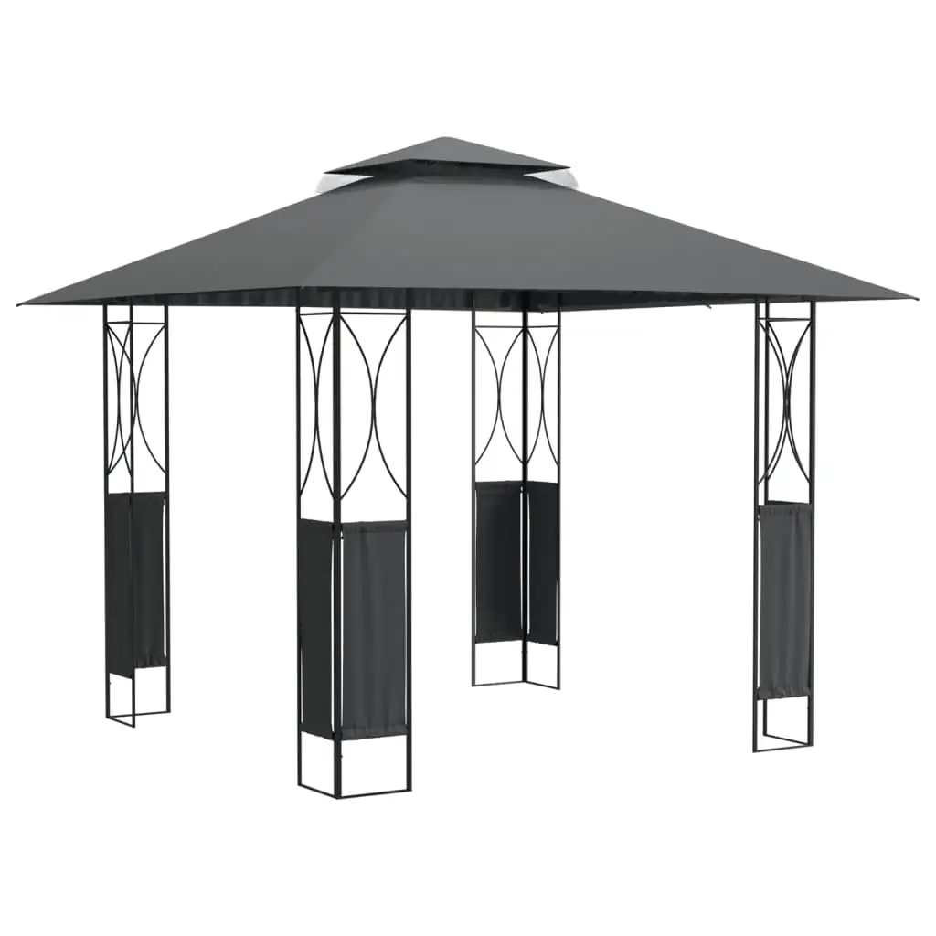 vidaXL Gazebo Outdoor Patio Sun Shelter Canopy with Roof Anthracite Steel