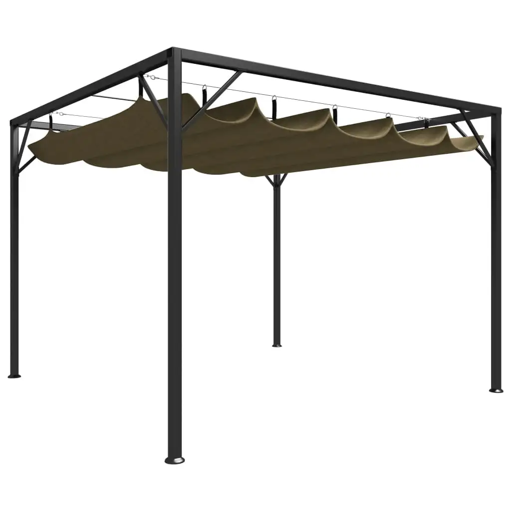 vidaXL Gazebo Patio Pavilion Canopy Party Tent with Retractable Roof Sunshade