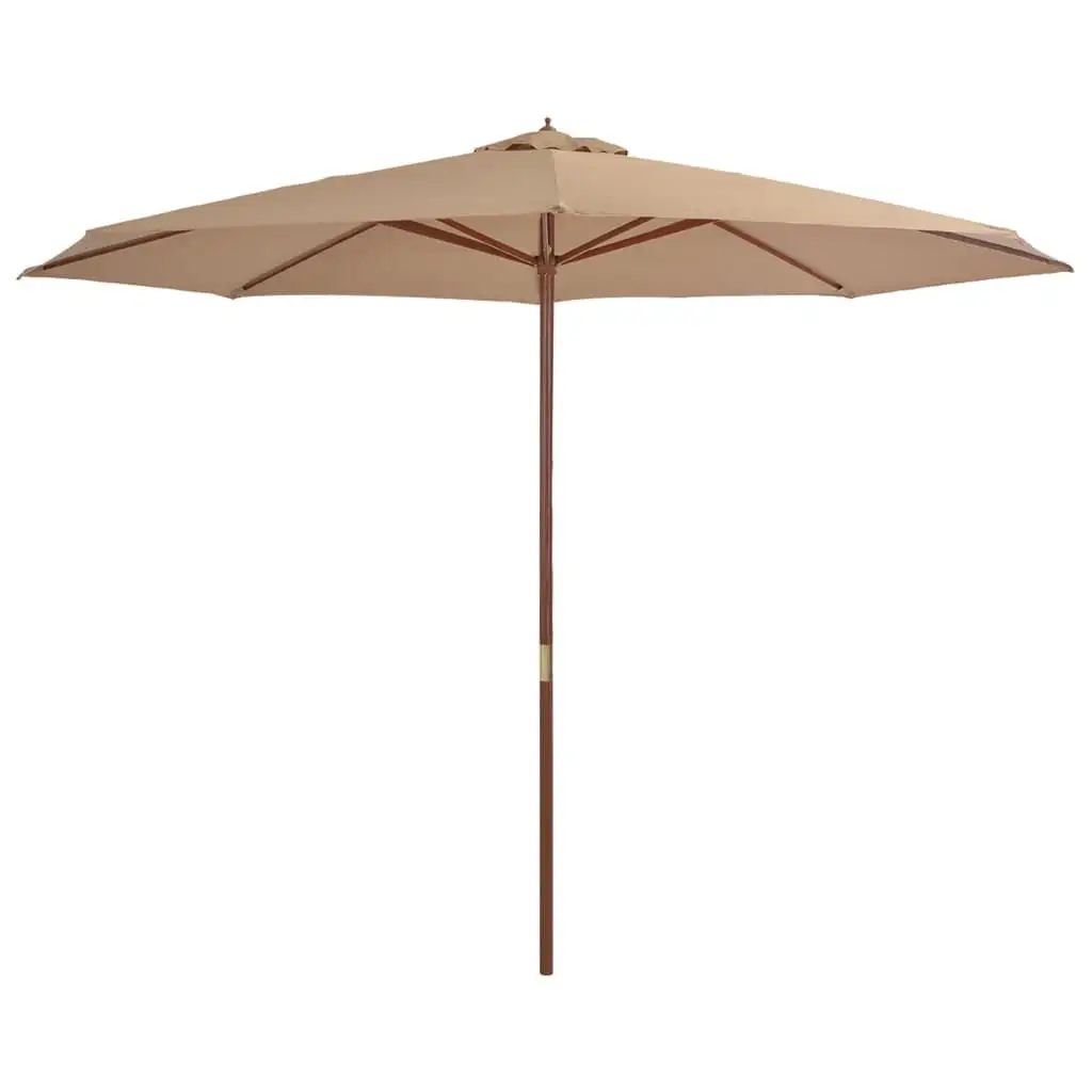 vidaXL Outdoor Umbrella Parasol Patio Sunshade Sun Shelter Bamboo and Wood