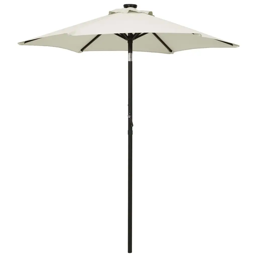 vidaXL Outdoor Umbrella Parasol with Solar LEDs Tilting Patio Sunshade Shelter