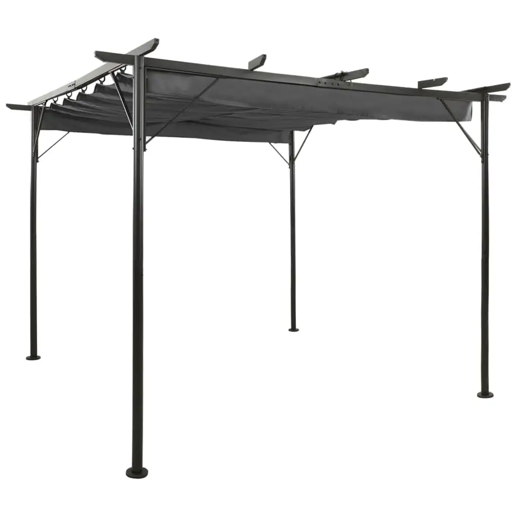 vidaXL Pergola Outdoor Pergola with Retractable Roof for Patio Deck Steel