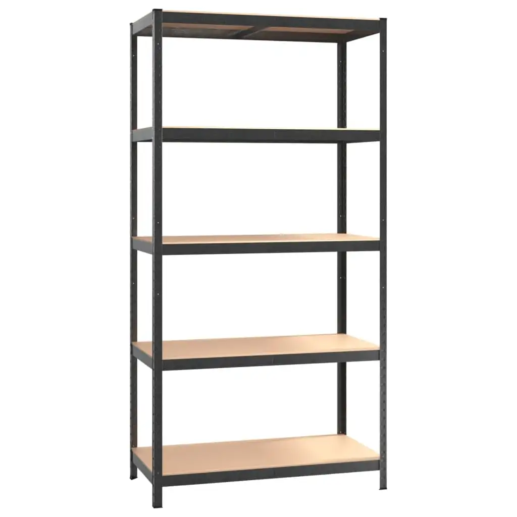 vidaXL Shelf Storage Bookshelf Shelving Unit 5-Layer Steel and Engineered Wood